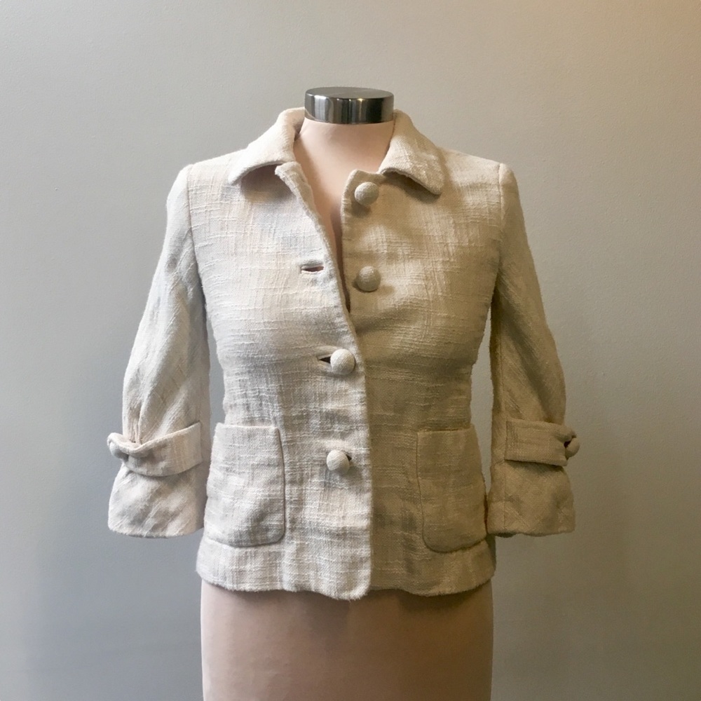 J. Crew Cream Textured Blazer